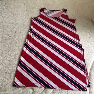 NWOT Red White and Blue 4x Striped Sleeveless Tank Dress